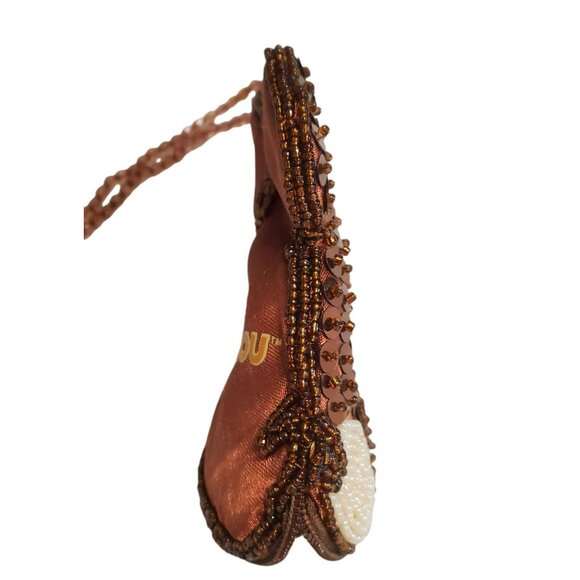 Rare Sanrio Deery-Lou Coin Purse Sequin Beaded Wrist Strap Brown Reindeer Pouch - Picture 8 of 14